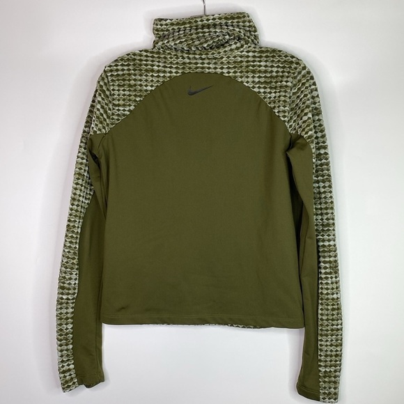 Nike Pro Hyperwarm Cowl Neck Pullover Long Sleeve Shirt Medium Green - Picture 1 of 7